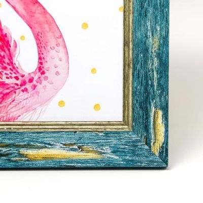 Фоторамка пластик 13х18 см "Состаренная древесина, синий" 22х17 см