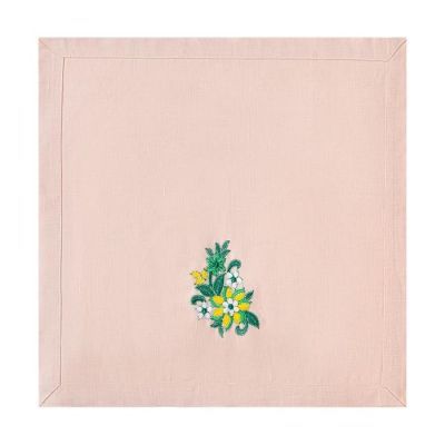 Полотенце в коробке льняное Клематис 42х42 см, МИКС