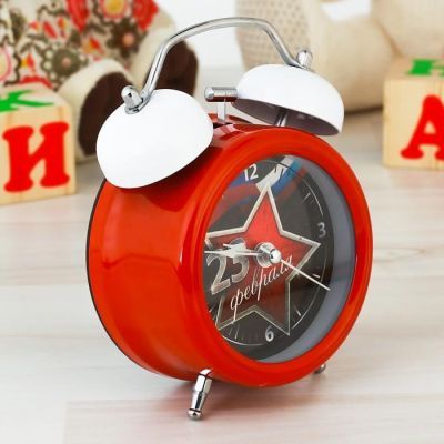 Будильник «23 февраля», d 8 см