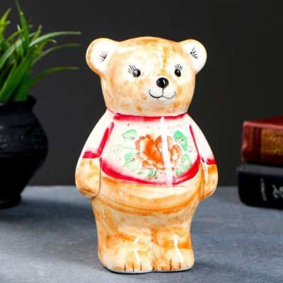 Копилка "Медвежонок" рыжий, 17см