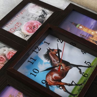 Часы-фоторамка "Конь" на 6 фото 10х15 см
