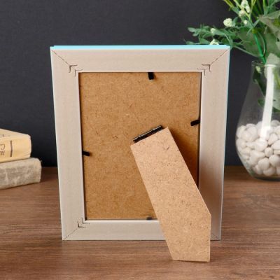 Фоторамка пластик 10х15 см "Голубая с тремя золотыми полосами" 19,3х14,3х1,2 см