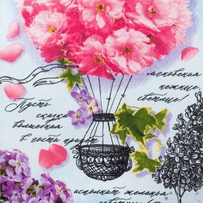 Полотенце кух "Доляна" Волшебная весна 34*60 см, рогожка, 100% хлопок 160 гр/м