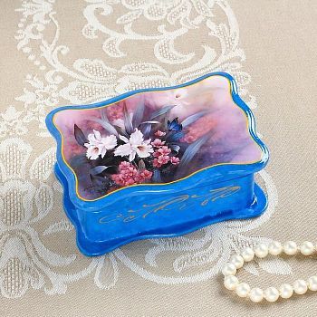 Шкатулка «Нежность», синяя, 8×11,5 см, лаковая миниатюра