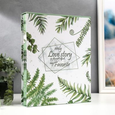 Фотоальбом на 400 фото 10х15 см "Пальмовые листья" в коробке 35х28,5х5 см
