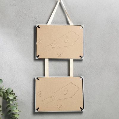 Фоторамка двойная на тесьме L-1 10х15 см  серебро