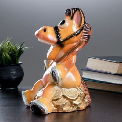 Копилка "Лошадь с подковой" 28х18см, МИКС