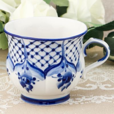 Кружка "Нежность", гжель, фарфор, 2с