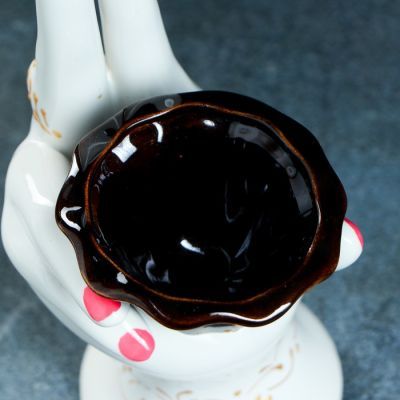 Подставка под мелочи и кольца "Рука" белая с рисунком, 10х8х17см