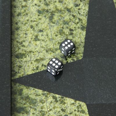 Нарды, с двухсторонней флорентийской мозаикой,  45х52х3 см, змеевик