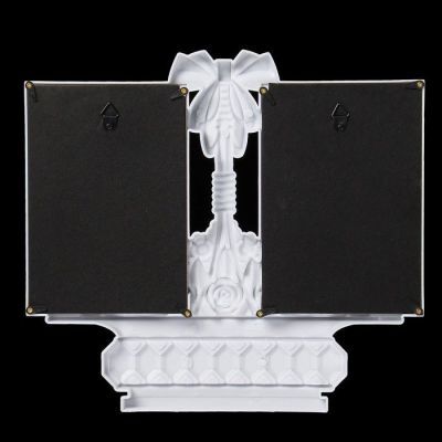 Фоторамка пластик на 2 фото 10х15 см "Корзинка с розами" белая 26,5х29 см