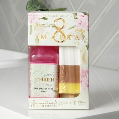 Набор «8 марта» гель для душа виски 250 мл, мыло-мороженка