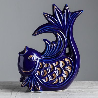 Копилка "Рыбка", глянец, синий цвет, 21 см