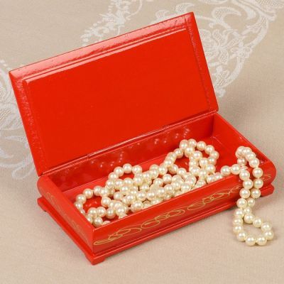 Шкатулка - купюрница «Розы в вазе», красная, 8,5×17 см, лаковая миниатюра