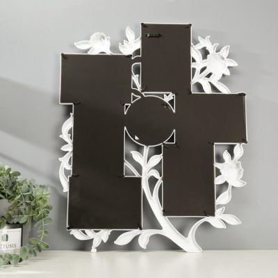 Фоторамка на 7 фото 10х10, 10х15 см "Розовый сад" белая 56х46х3 см