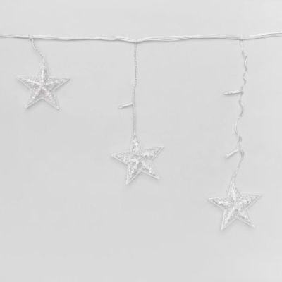 Гирлянда «Бахрома-арка» 2.5 × 1.2 м с насадками «Звёзды», IP20, прозрачная нить, 136 LED, свечение белое, 8 режимов, 220 В