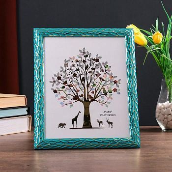 Фоторамка пластик 20х25 см "Корни" бирюза с золотом 29х24 см