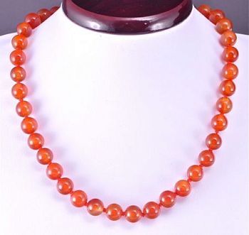 Бусы Сердолик "Классика №10" арт. НСР-1(10)-46-3у Оранжевый