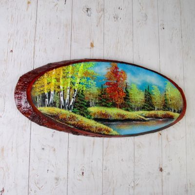 Панно на спиле "Осень", 65 см,  каменная крошка, горизонтальное