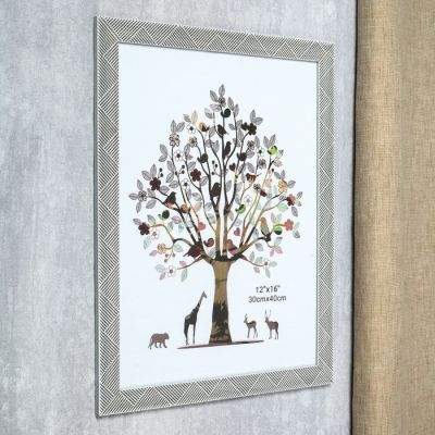 Фоторамка пластик 30х40 см "Полосатые треугольники" 44х34 см