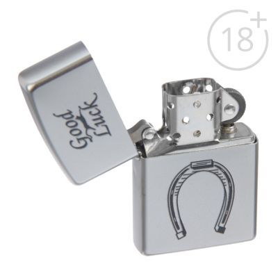 Зажигалка ZIPPO 205 Horse Shoe с покрытием Satin Chrome