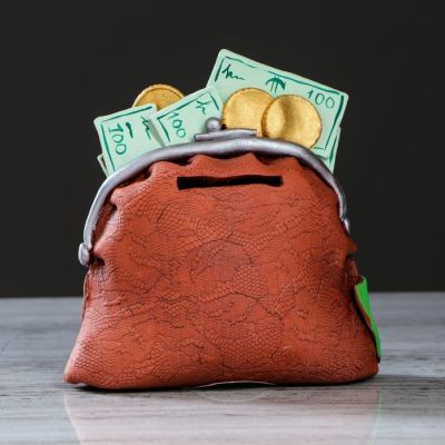 Копилка "Кошелёк", глянец, разноцветная, 14 см, микс