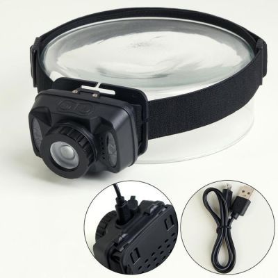 Фонарь налобный аккумуляторный 10 Вт, 1200 мАч, USB, T6, 5 режимов, датчик движения