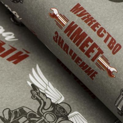 Бумага упаковочная крафт "Байкер", 0,5 х 0,7 м