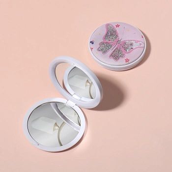Зеркало складное «Летняя бабочка», d 7 см, с увеличением, разноцветное