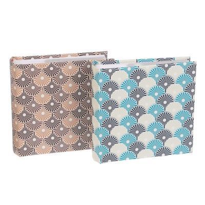 Фотоальбом на 100 фото 10х15 см "Цветочный веер" бум.листы МИКС кожзам 17,2х17,2х5,2 см