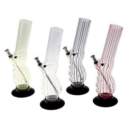 Бонг большой "Изгибы" с наклонной трубкой, микс, 33 см