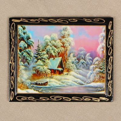 Магнит "Пейзаж" лаковая миниатюра, МИКС