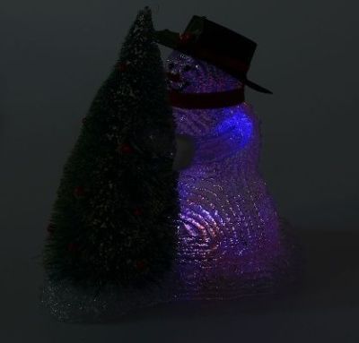 Фигура акрил. "Снеговик с елкой" (22х22 см.)