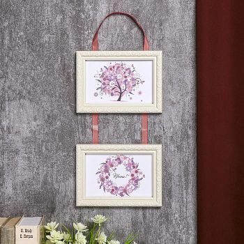 Фоторамка двойная на тесьме L-2 10х15 см, сл. кость, с небьющимся стеклом