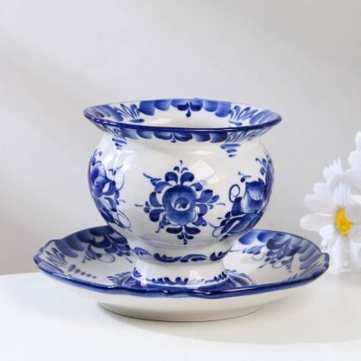 Чайная пара "Грация" , 300 мл, гжель