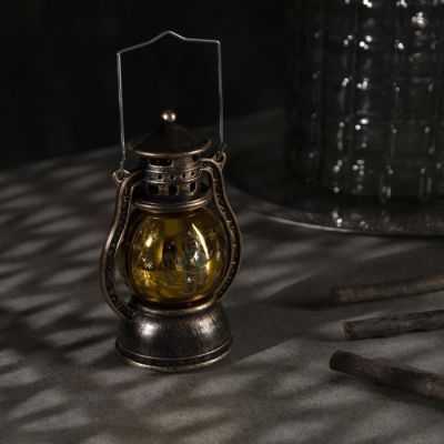 Светодиодная фигура «Фонарь с Дедом Морозом» 8 × 12 × 6 см, пластик, батарейки AG13х3, свечение тёплое белое