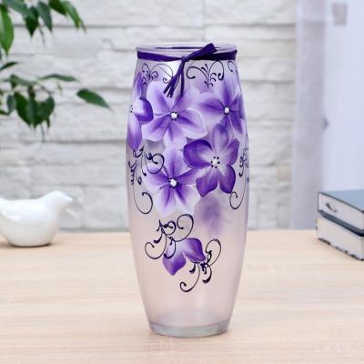 Ваза "Цветы" фиолетовая h-23,5х9,5; d-6.5см