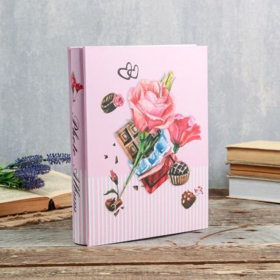 Фотоальбом на 200 фото 13х18 см "Розы и шоколад" в коробке, блёстки МИКС 29,5х23,5х5,5 см