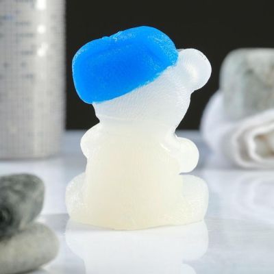 Мыло фигурное "Мишка в ушанке" светящийся, 150гр