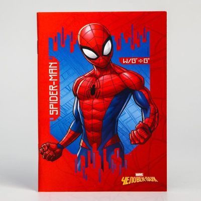 Блокнот А6 32 л на скрепке Человек-паук Супергерой