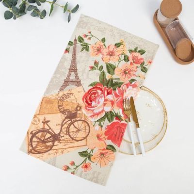 Полотенце вафельное в коробке "Почтовые марки" 35х60 см,, 160 гр/м, хл,