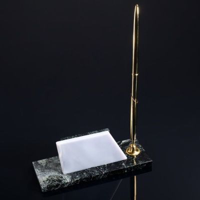 Набор настольный "Агат", 14х5х7 см, змеевик, агат, микс