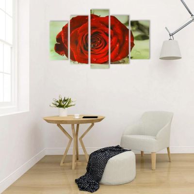 Картина модульная на подрамнике "Бутон розы" 2-25х52, 2-25х66,5, 1-25х80 см, 80*140 см