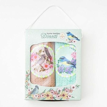 Набор вафельных полотенец Пение птиц 33х60 см, 100% хл, 2 шт