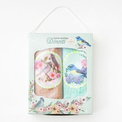 Набор вафельных полотенец Пение птиц 33х60 см, 100% хл, 2 шт