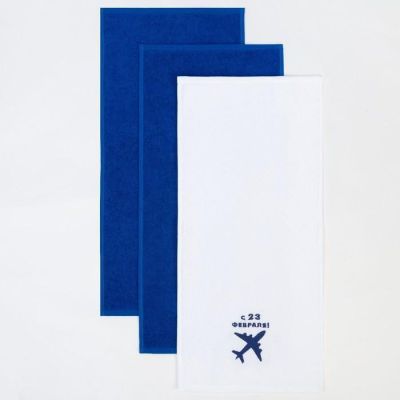 Набор полотенец Экономь и Я "С 23 февраля" 30*60 см-3шт, 100% хл, 320 г/м2