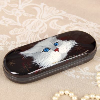 Футляр для очков, отдел на клапане, цвет чёрный