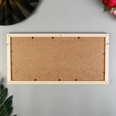 Фоторамка пластик на 3 фото 9х13 см "Блеск золото" 20х40 см