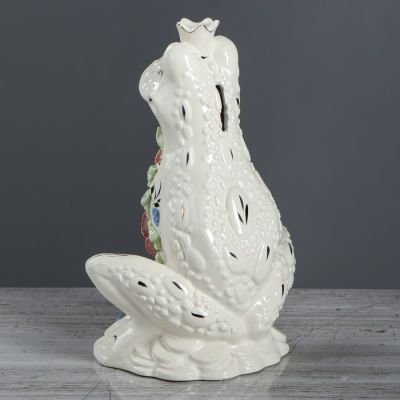 Копилка "Лягушка- царевна", глазурь, белый цвет, 25 см