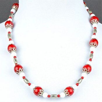 Бусы Коралл, Кахолонг "Филлия" арт. ГРУ-1554